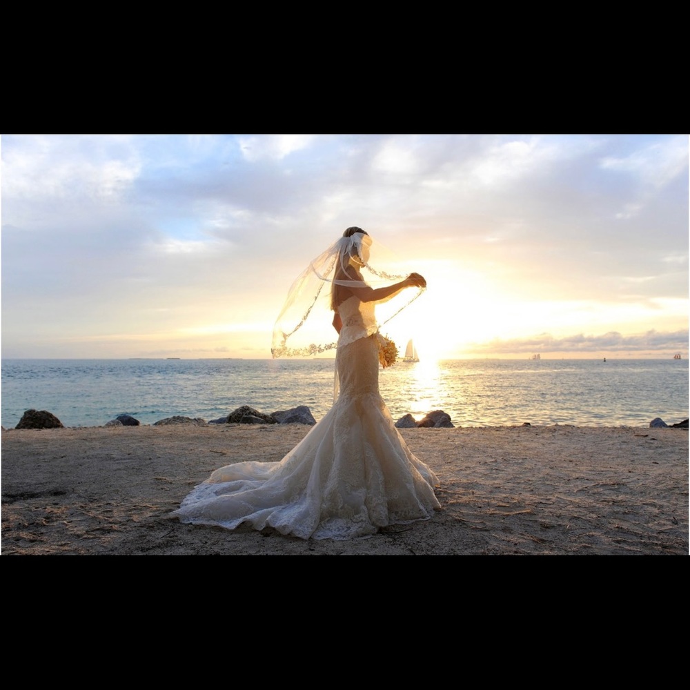 Enzoani Dakota wedding dress belt & veil included - Picture 10 of 16